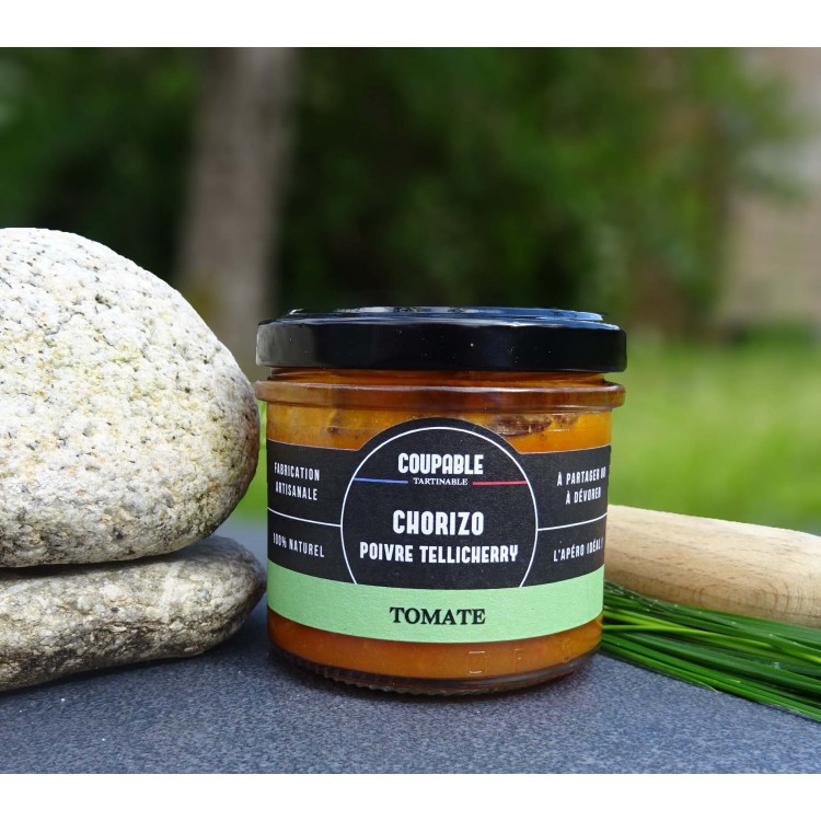 Tartinable de légumes tomates rôtie chorizo poivre tellichery Tartinable de légumes tomates rôtie chorizo poivre tellichery